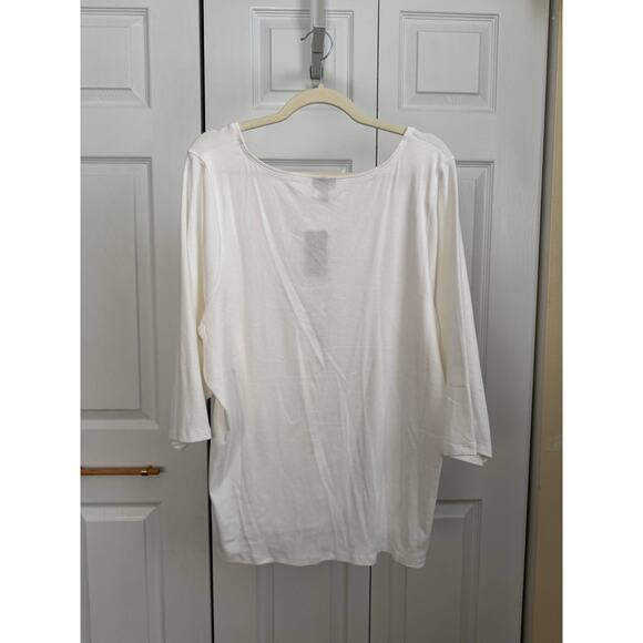 Torrid Bright White Ribbed V-Neck Shirred Top Size 4 (4X / 26) NWT Cotton Blend - Picture 7 of 8